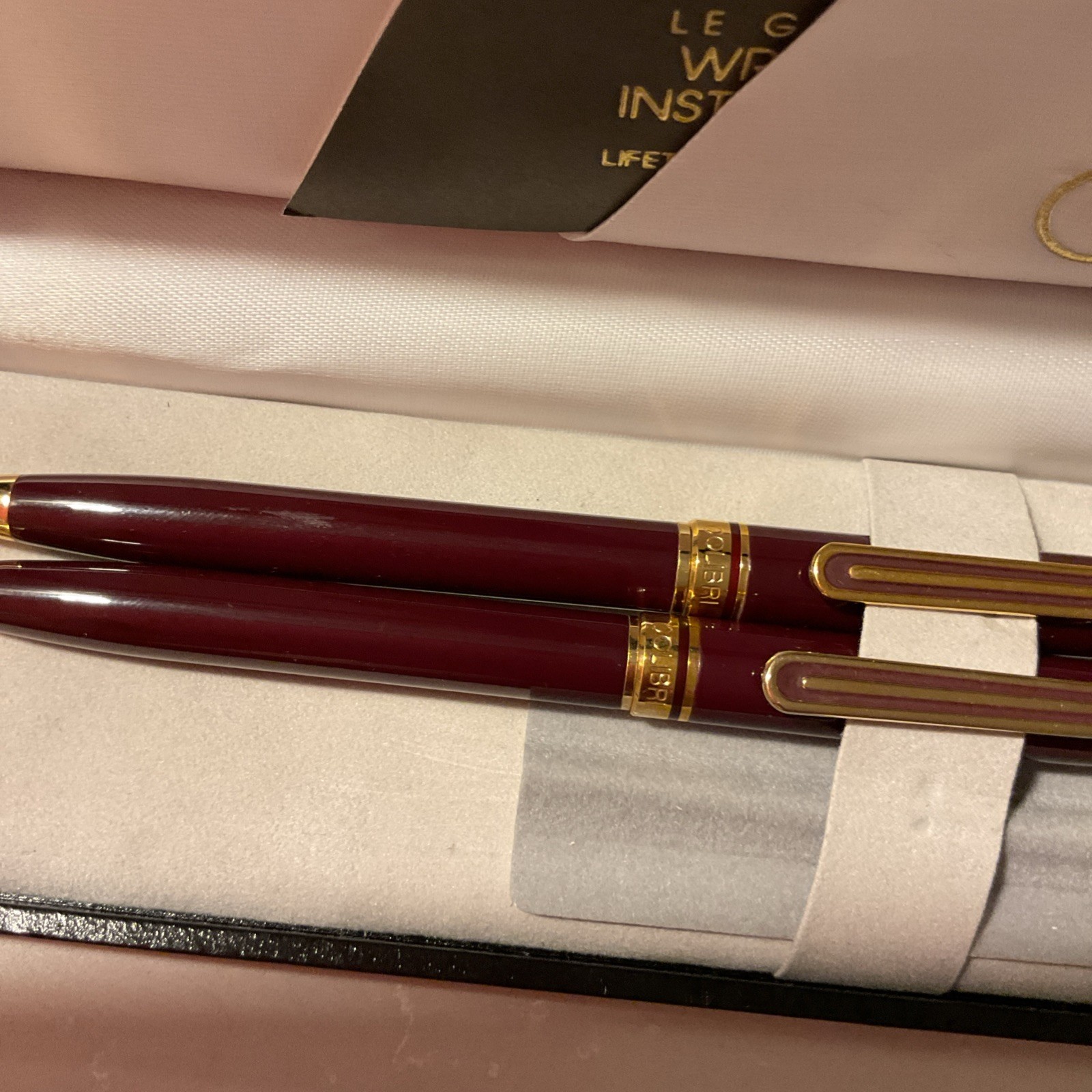Colibri Le Grand Writing Instrument Pen & Pencil Set Maroon/gold