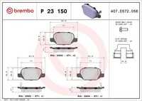 Brembo Bremsbelagsatz, Scheibenbremse P 23 150 FüR Fiat