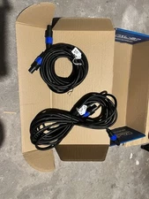 2 PACK 25 ft foot speakon compatible pro audio sound PA DJ speaker cables cord