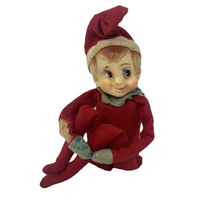 Vintage 50s 60s Christmas Pixie Elf Felt Knee Hugger Hat 12 