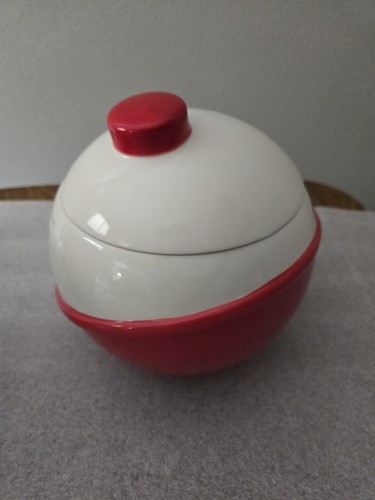 Tarro de golosinas Young's Fishing Bobber Kitchen Creations rojo y blanco nuevo en caja - Imagen 2 de 10