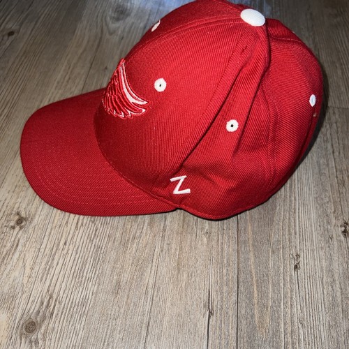 Zephyr NHL Detroit Red Wings Hat RARE Curved Bill Size 7 1/4 Wool Blend ZHat Cap - Picture 4 of 9