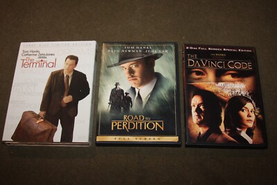 Lot of 3 Tom Hanks DVDs - Road To Perdition, The DaVinci Code, The Terminal