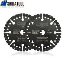 2pcs 3inch Diamond Saw Blade Cutting for Marble Aluminium Cast Iron Cutter Plate