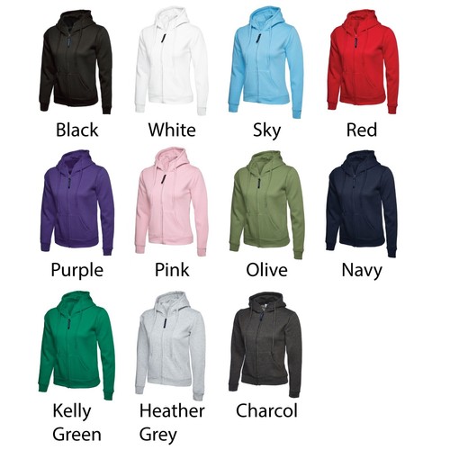 Personalised Custom Ladies Classic Full Zip Hooded Sweatshirt Casual Gym UC505 - Picture 3 of 23