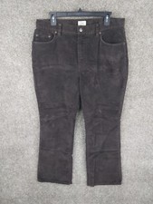 LL Bean Corduroy Pants Women 16 Pet Brown High Rise Straight Leg Comfort