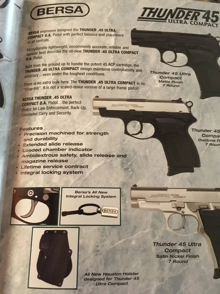 Bersa Firearms Trifold Catalog Plus 5 Flyer Sales Sheets - Image 4 of 4
