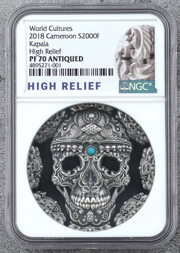 NGC PF70 2018 Cameroon World Cultures Series KAPALA 2oz Silver coin High Relief