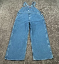 Dickies Overalls Men 38x29 Blue Denim Bib Workwear Carpenter Farmer Painter