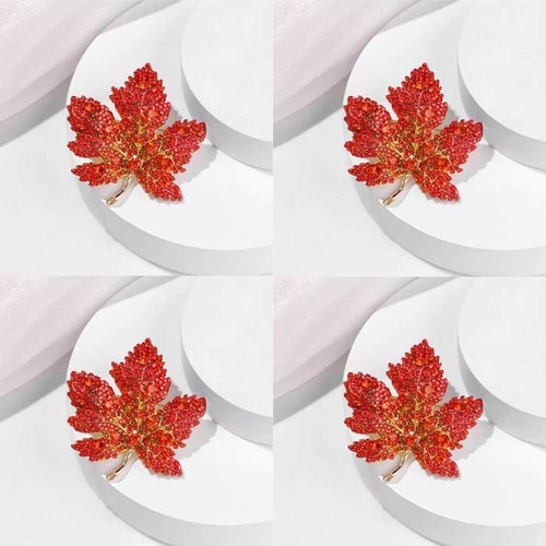 1/2/3/4PCS Crystal Maple Leaf Brooch Pin Women Clothing Collar Corsage Jewelry - Picture 26 of 34