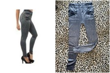 New Gray Super Stretch Hi-Rise Jeggings Blue Jean Leggings Wm M/L Size 8-10-12