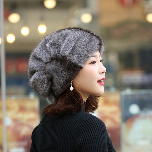 Donna/Ragazza 100% vera vera pelliccia di visone Hat Cap Inverno Caldo  Cappello di Natale Regalo | eBay
