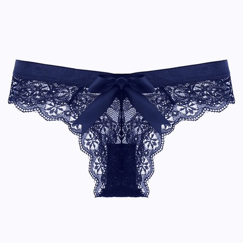 4 Pack Women's Sheer Lace Thongs & Panties Bowknot Underwear Soft Lingerie Set - Picture 13 of 18