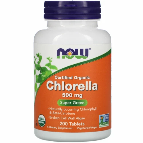 NOW FOODS 200tabs 500mg Organic Chlorella, The Powerful Detox Superfood
