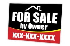 For Sale By Owner  Sidewalk Yard Sign w/ Metal Stakes  24"W x 18"H  10 Pack
