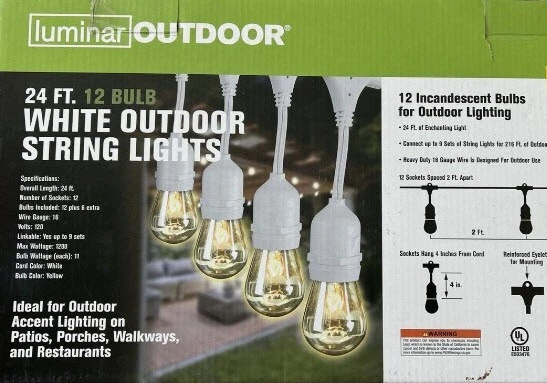 Luminar outdoor 24 ft 12 bulb deals