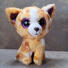 Ty Beanie Pablo Chihuahua Dog Gld W/Purple Ears/Eyes Plush Stuffed Animal Toy 6"