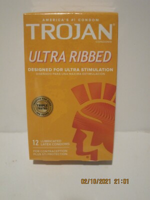 Trojan Ultra Ribbed Increased Stimulation Lubricated Condoms EXP=3/2025,  NISB FS