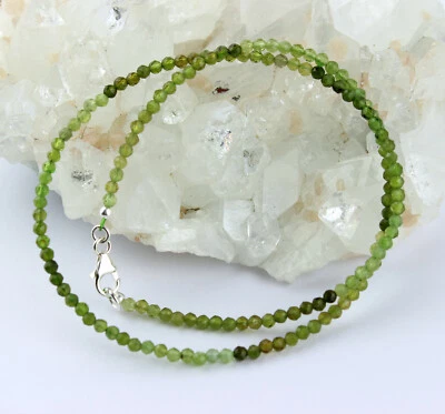 Turmalin Kette Edelsteinkette Farbeverlauf grün Turmalin verdelith Collier 43 cm - Bild 1 von 3