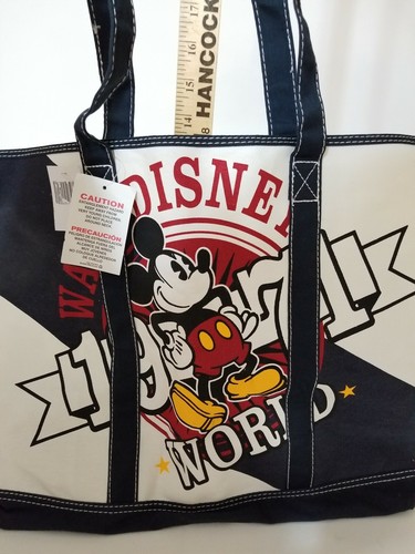 Walt Disney World Mickey Mouse 1971 Canvas Travel Tote Bag New With Tags - Picture 7 of 12
