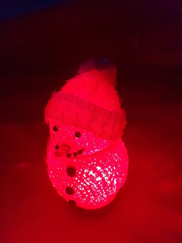 Dekorativer USB Schneemann mit Schal und Mütze ROT Ho Ho Ho LED RGB 10lm 0,45W - Zdjęcie 10 z 10
