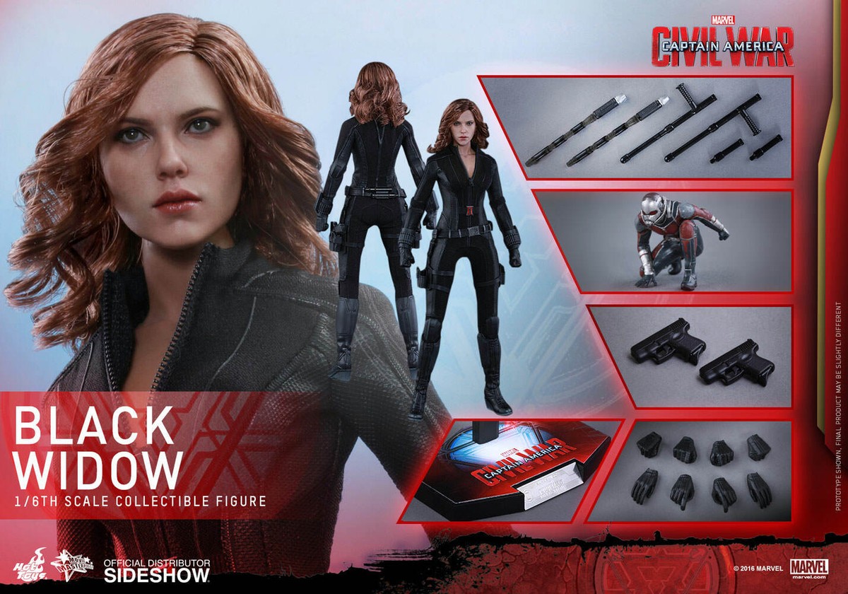 ホットトイズフィギュア　MARVEL CIVIL WAR BLACK WIDOW Captain America 3 Civil War BLACK WIDOW 1:6 Figure Hot Toys MMS365