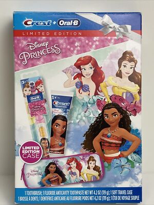 New-Crest Oral B Limited Edition Disney Princess Electric Toothbrush Set W/ Case
