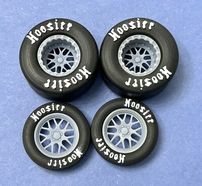 Resin 15/17 Scale inch  Weld S77  Wheels With Hoosier Drag Slicks 1/24,1/25