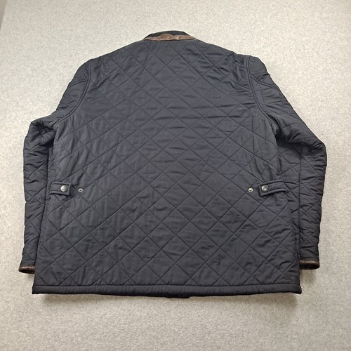 Barbour Jacket Men XXL Blue Powell Quilted Coat Polartec Academia Heritage Prep - Picture 2 of 9