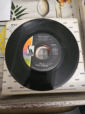 Ike & Tina Turner....''Proud Mary & Funkier Than A Mosquita's Tweeter'' 45 RPM VG