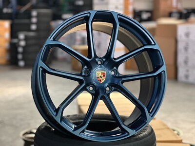 New 21 inch BLACKOUT FORGED GTS (4 Wheel) 2024 PORSCHE Cayenne Coupe MATT BLUE