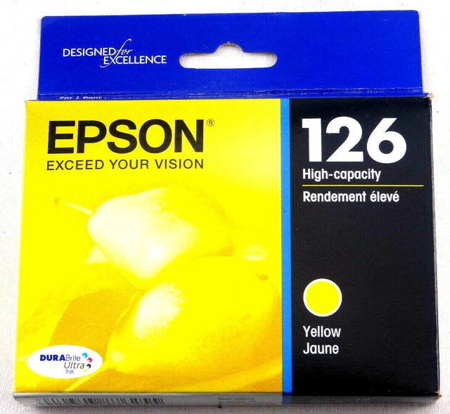 Epson 126 Yellow Ink Cartridge EXP 12/2022 Brand New Genuine OEM Free