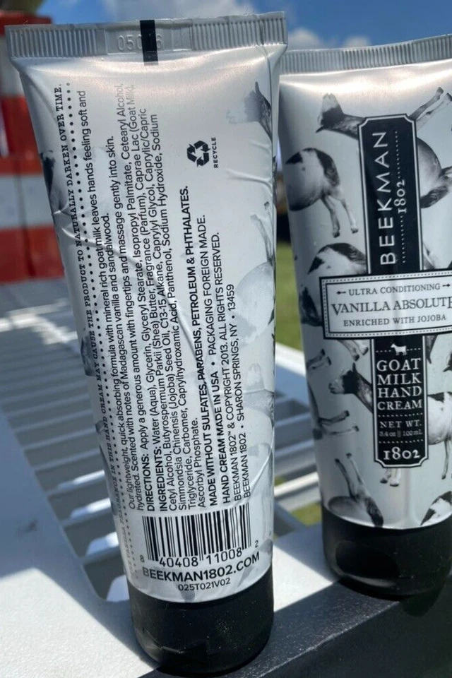 BEEKMAN 1802 ~ CREME PARA AS MÃOS LEITE DE CABRA ABSOLUTO BAUNILHA ~ CONJUNTO DE 2 3,4 OZ - Imagem 2 de 2