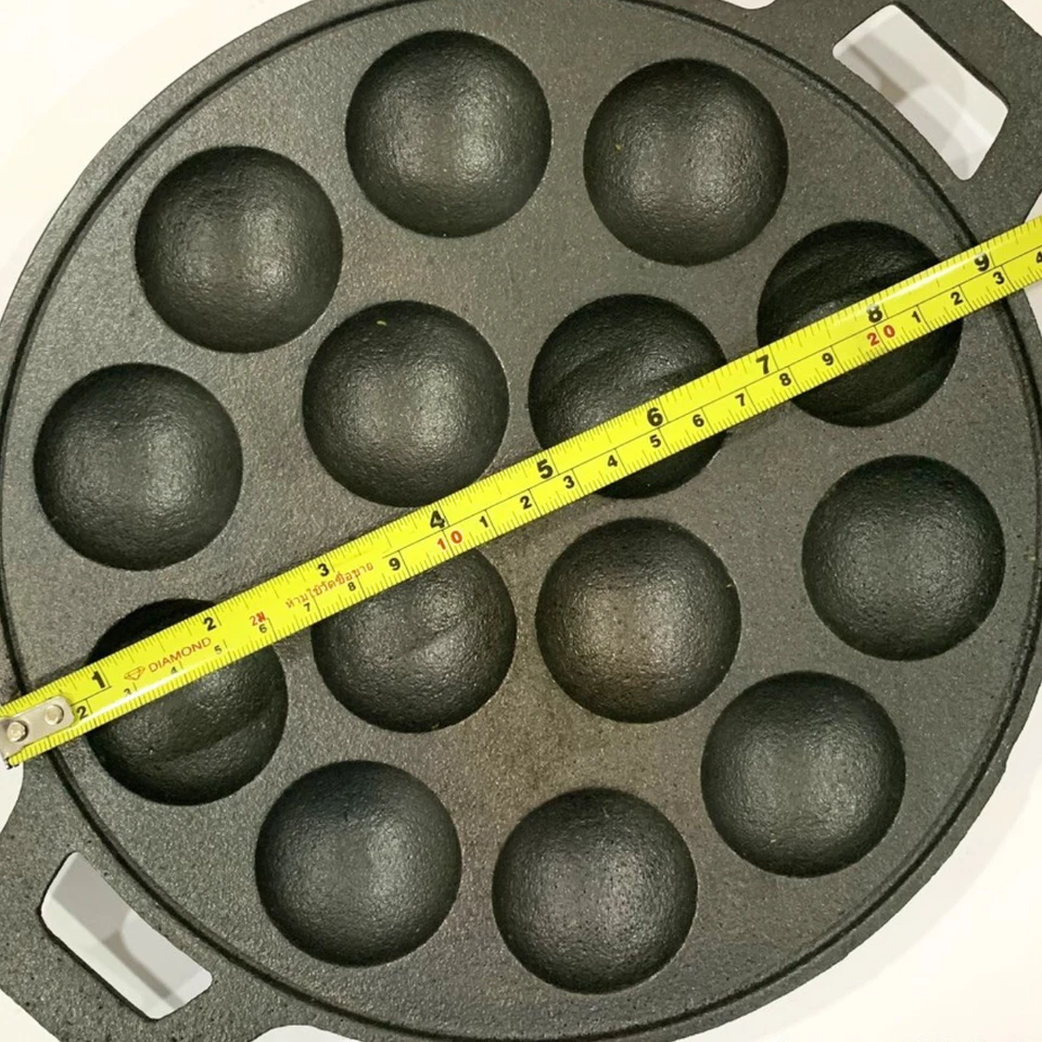 KHANOMKROK Nonstick Pan Thai Coconut Pancakes Iron Stove Local Thai Dessert 9In - Image 4 of 4