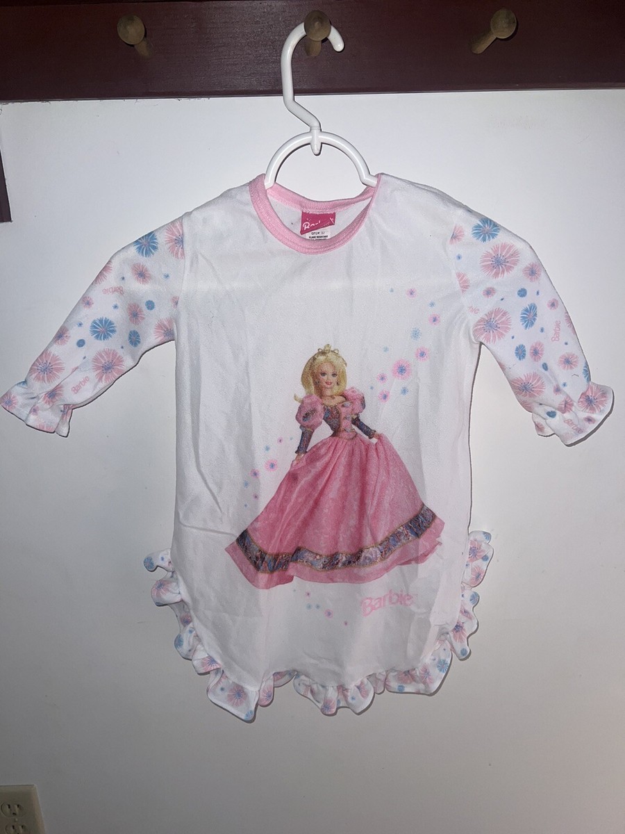 Vintage girls Barbie pajamas size 4T licensed Mattel dress gown sz
