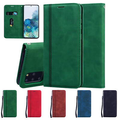 Retro Leather Flip Card Wallet Stand Magnet Case Cover For Samsung Galaxy Phones