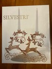 Vintage Silvestri Brass Deer Taper Candle Holder Animal Antlers Reindeer Floral — photo 1