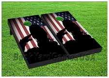 VINYL WRAPS Cornhole Boards DECALS Hero US Flag BagToss Game Stickers 361