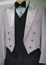 LORD WEST VINTAGE SILVER GRAY MENS or BOYS TAIL TUXEDO JACKET or 4PC GREY TUX