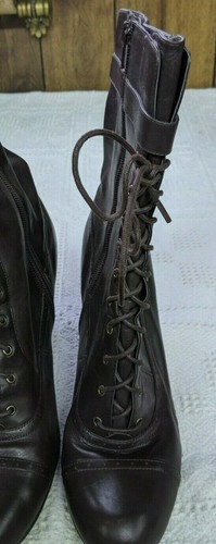 Women's Size 10M Aerosole Leather Lace Up Heel Boots, 3.5" Heel - EUC! - Picture 3 of 8