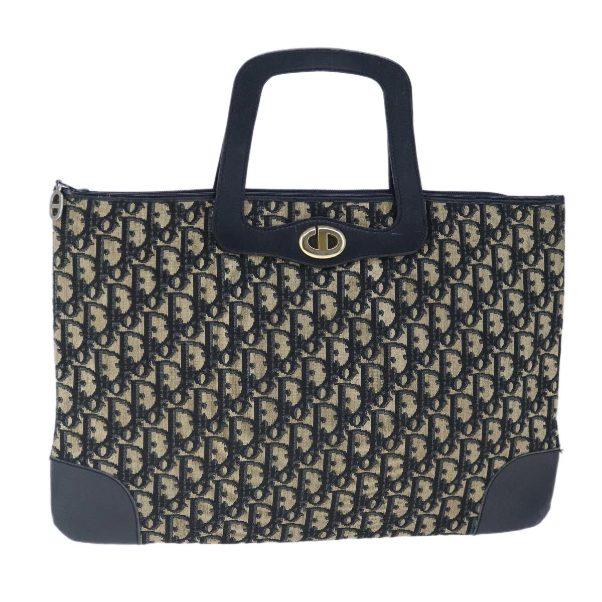 Sac à main Christian Dior trotteur toile toile bleu marine authentique ki5136