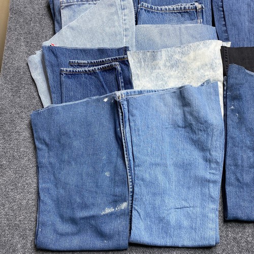 Denim Jeans Leg Fabric Scraps Craft Quilt DIY Upcycle Sew Project 19lb lot 895 - Picture 3 of 9