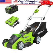 40V 16" Cordless Push Lawn Mower with Mulching 4.0Ah Battery/Charger and Bagging