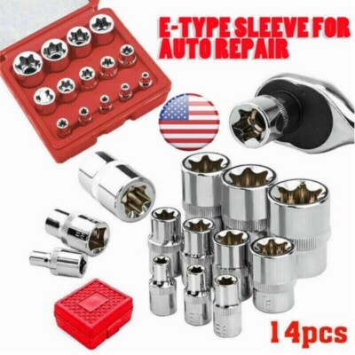 14PCS E Torx Star Female Bit Socket Set Female External Torque Star - Foto 4