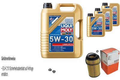 MAHLE Ölfilter 8 L Liqui Moly Longlife III 5W-30 für Opel Frontera B 2.2 DTi