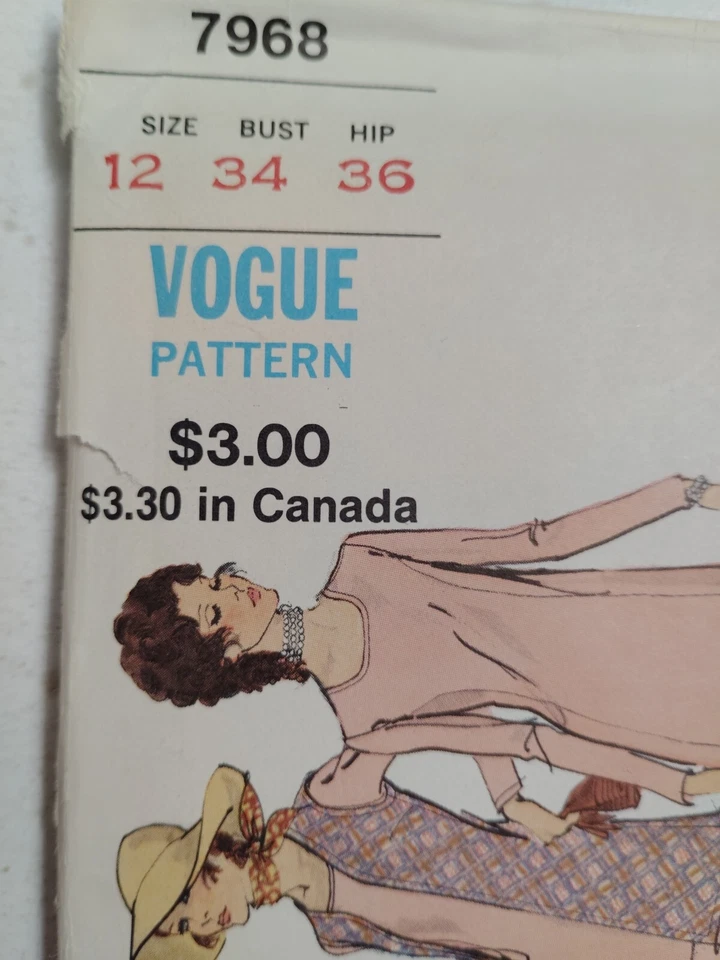 Vogue 7968 Jacket Top Skirt Pants Sewing Pattern Ladies 12 VTG UC Loose Princess - Image 2 of 4