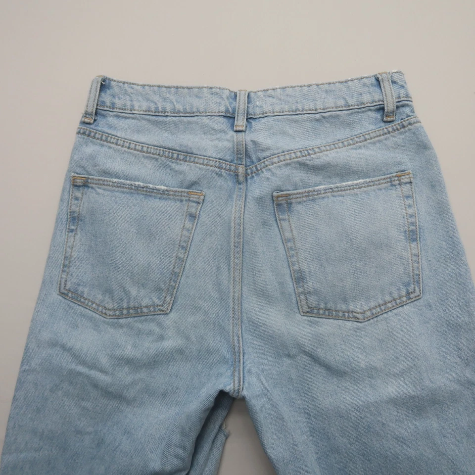 Pantalones de mezclilla Lovers and Friends tiro alto pierna recta 26 desgastados lavado claro Foto 4 de 4