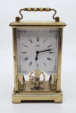 Rare Schatz Skeleton German 8 Day Jeweled Desk Carriage Clock Working Great