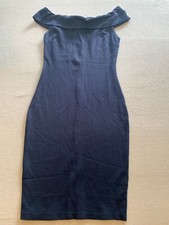 Fashion Nova Bodycon Dress Womens Medium Blue Stretch Off-The-Shoulder Classic