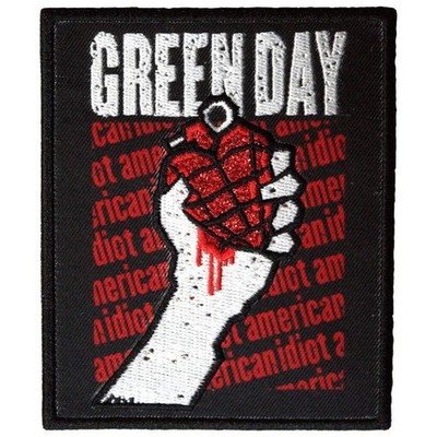 Green Day Patch · American Idiot Text Repeat · Band Aufnäher · Offizieller Merch